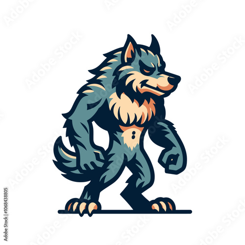 Werewolf mascot character isolated vector illustration