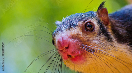 Grizzled Giant Squirrel, Ratufa macroura, Udawalawe National Park, Sri Lanka, Asia photo