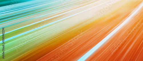 vibrant abstract background with diagonal lines in blue, green, and orange hues, creating sense of motion and energy. Perfect for dynamic designs