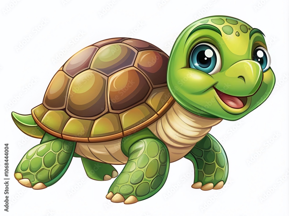 Obraz premium Cute Baby Turtle Vector Clipart for Safari Themes - Isolated Animal Portraits and Elements for Creative Projects