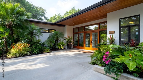 Wallpaper Mural Peaceful and Tranquil Wellness Center Entrance with Bamboo Decor Lush Greenery and Soothing Lighting Inviting and Calming Atmosphere for Relaxation and Meditation Torontodigital.ca