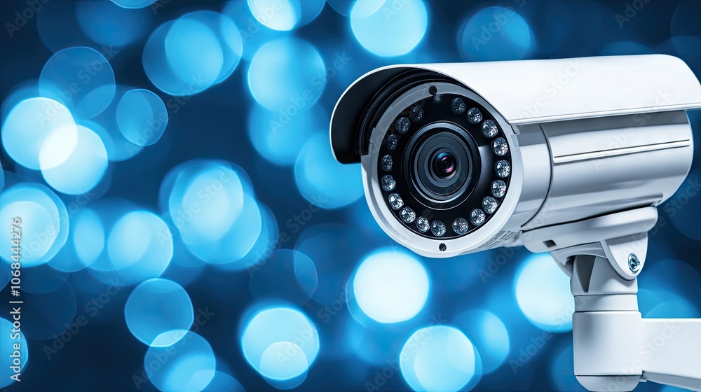Two modern security cameras mounted on a wall in vibrant colors, capturing the essence of surveillance technology and urban safety Two modern security cameras mounted on a wall in vibrant colors, capturing the essence of surveillance technology and urban safety