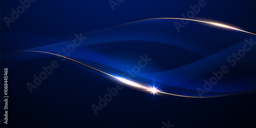 blue abstract background with luxury golden elements vector illustration