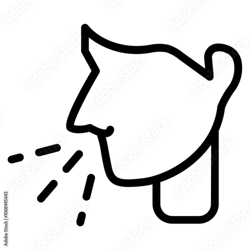 Sneezing Line Icon
