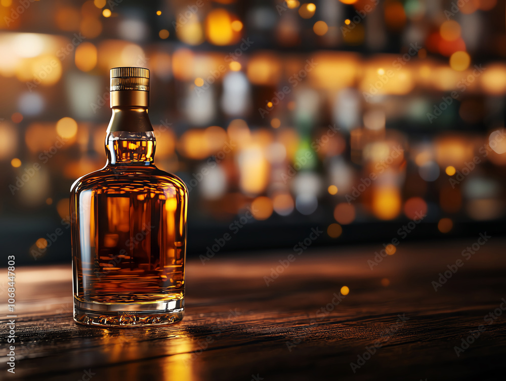 Classic Japanese whisky in fine glass, dark bar counter, blurred background with bottles, warm lighting, refined luxury and style Classic Japanese whisky in fine glass, dark bar counter, blurred background with bottles, warm lighting, refined luxury and style