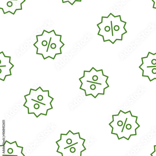 Seamless pattern with green percentage symbols
