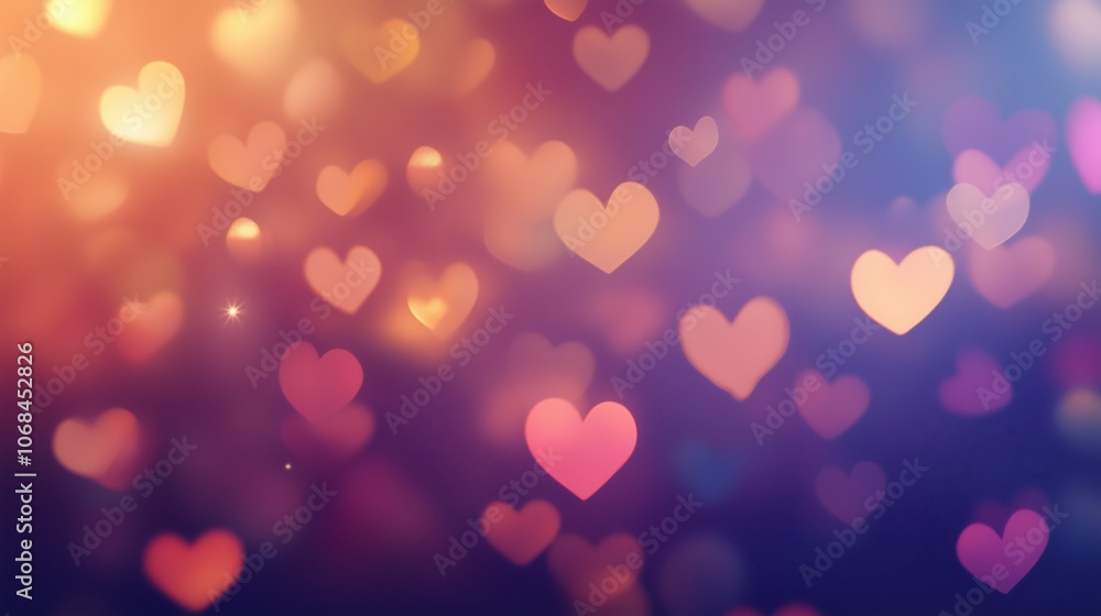 Romantic pattern with heart bokeh pink purple shades. Romantic pattern with heart bokeh pink purple shades.