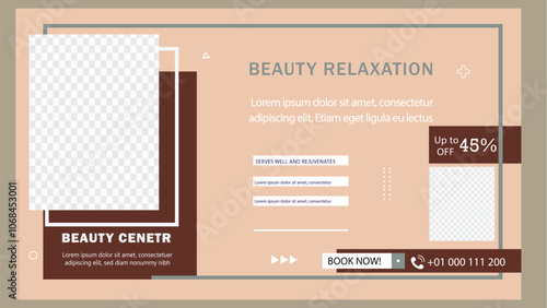 Beauty and spa center social media template design
