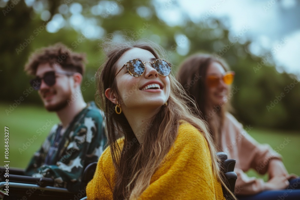 A vibrant group of friends enjoy a sunny day outdoors. Laughter and joy fill the air. Moments shared create lasting memories. Generative AI A vibrant group of friends enjoy a sunny day outdoors. Laughter and joy fill the air. Moments shared create lasting memories. Generative AI