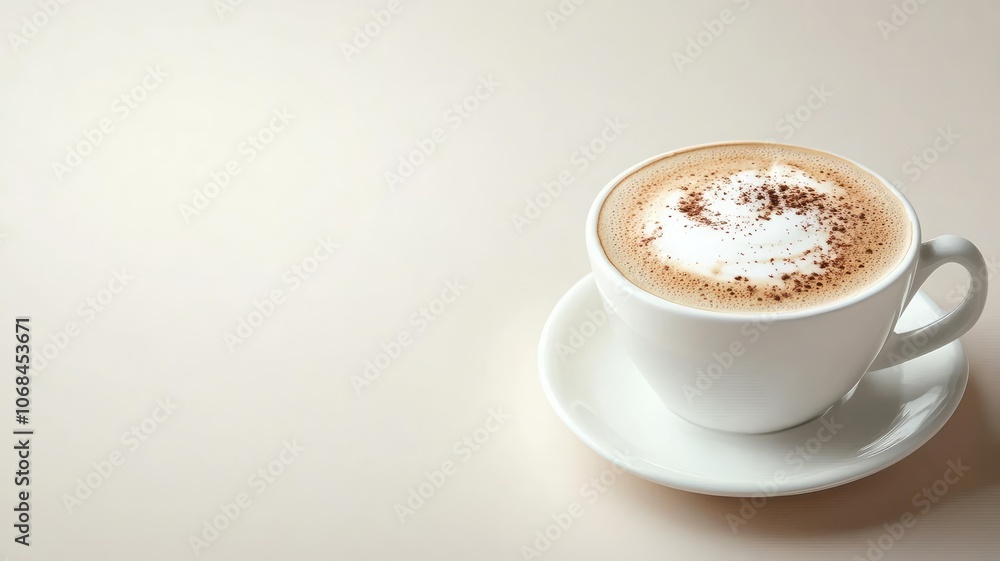 Cup of cappuccino with frothy milk and chocolate sprinkles Cup of cappuccino with frothy milk and chocolate sprinkles