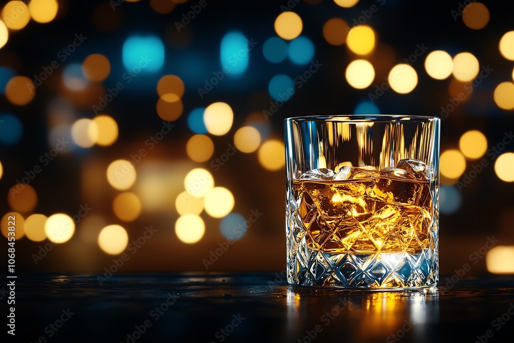 Elegant Japanese whisky in crystal glass, dark wood bar, blurred bottles, soft light, warm amber tones, traditional Japanese luxury Elegant Japanese whisky in crystal glass, dark wood bar, blurred bottles, soft light, warm amber tones, traditional Japanese luxury