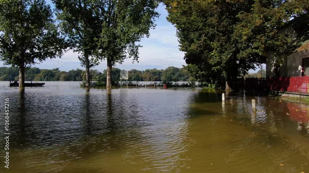 Flooding in the city due to the overflow of the Danube River Flooding in the city due to the overflow of the Danube River