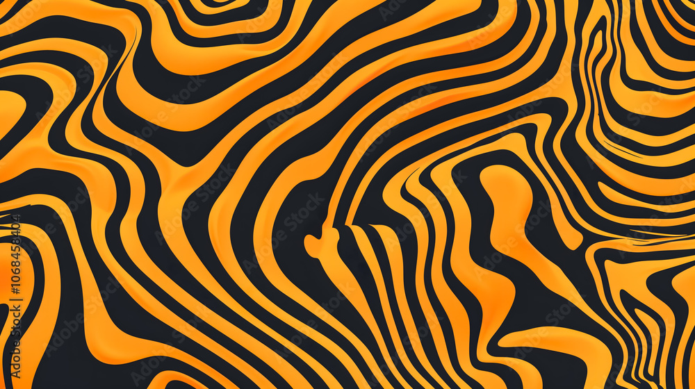 Seamless pattern of bold black lines on orange background Seamless pattern of bold black lines on orange background