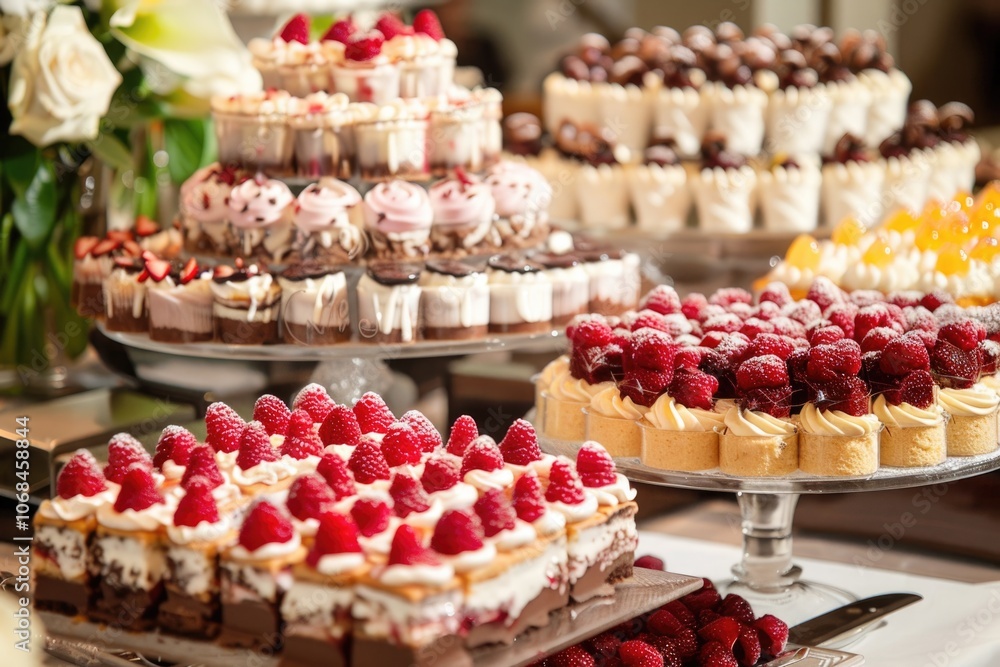 Wedding Desserts. Delicious and Fancy Dessert Buffet for Wedding Reception Decoration Wedding Desserts. Delicious and Fancy Dessert Buffet for Wedding Reception Decoration