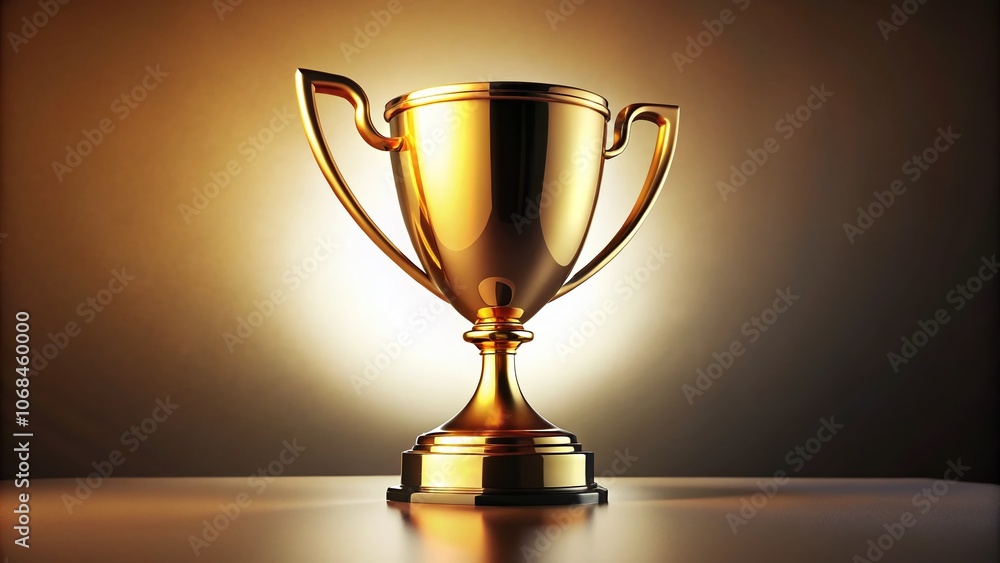 Elegant Gold Trophy Cup Silhouette on White Background Elegant Gold Trophy Cup Silhouette on White Background