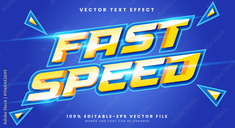Fototapeta premium Fast Speed editable text effect Template suitable for Champion text style Theme