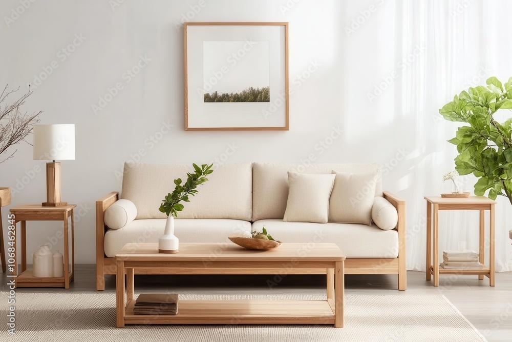 Cozy Scandinavian Style Living Room with Warm Wood Accents and Minimalist Design Cozy Scandinavian Style Living Room with Warm Wood Accents and Minimalist Design