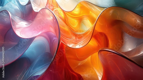 Wallpaper Mural a mesmerizing abstract background of colorful glass geometries, reflecting light in captivating ways, creating a dynamic 3d rendering that evokes feelings of modernity and artistic flair Torontodigital.ca