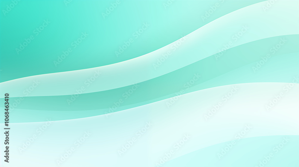 Fototapeta premium Multi-Layered Abstract Gradient Wave In Turquoise And Mint Green