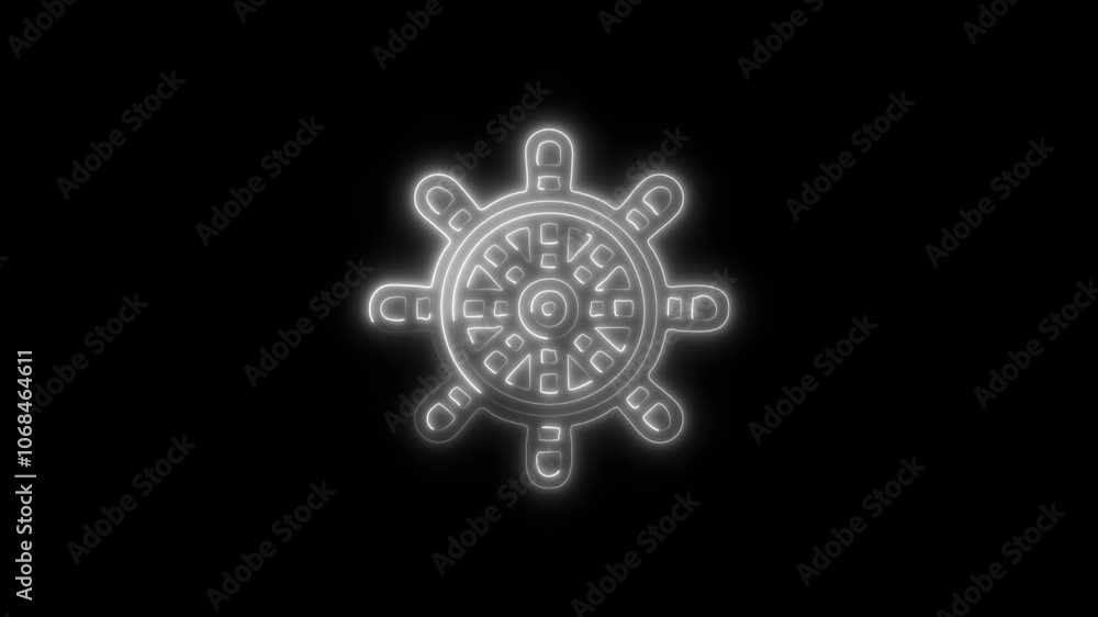 Glowing Helm Icon and Symbol in HD Video Neon Animation on Black Background Glowing Helm Icon and Symbol in HD Video Neon Animation on Black Background