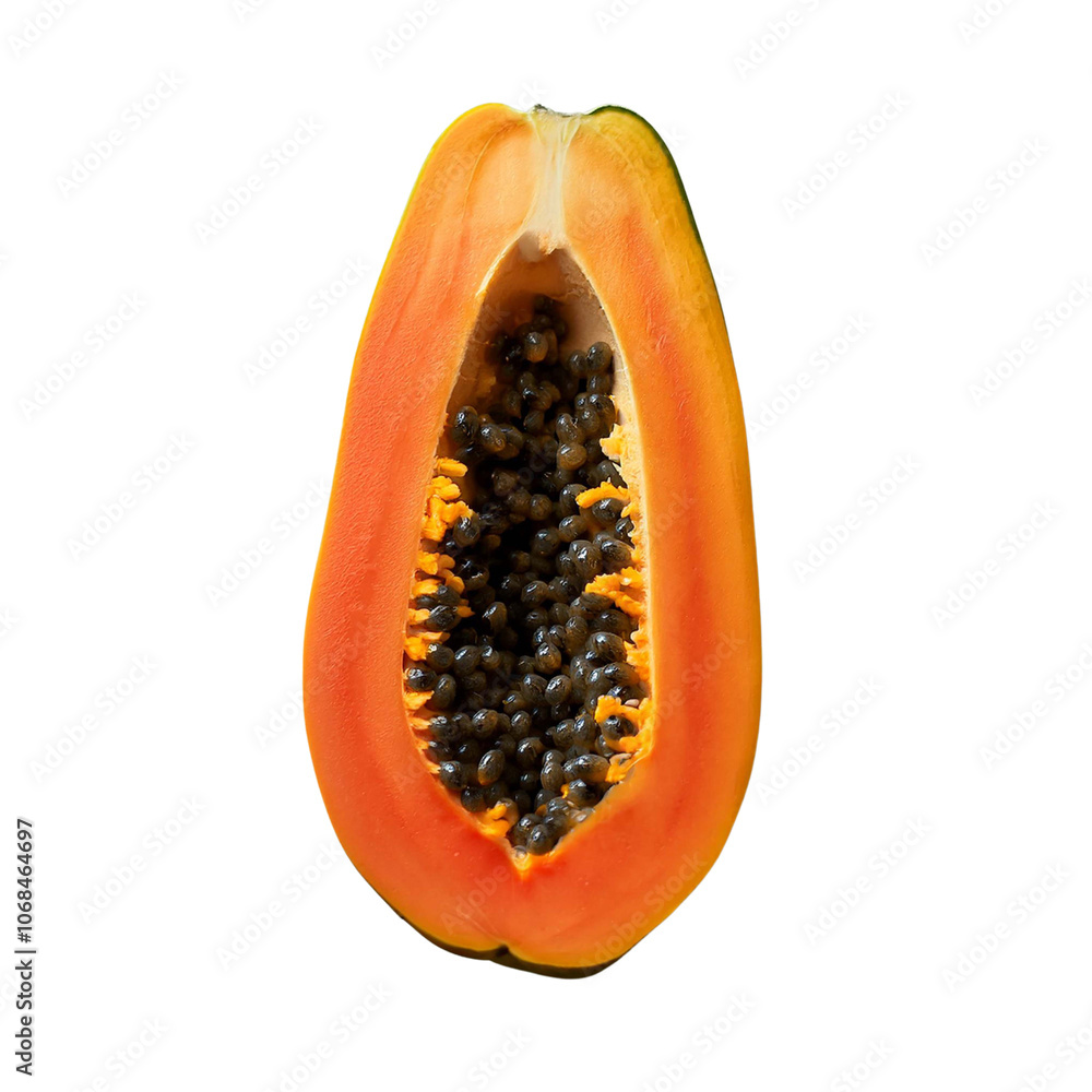 A single papaya of trensforentand background A single papaya of trensforentand background