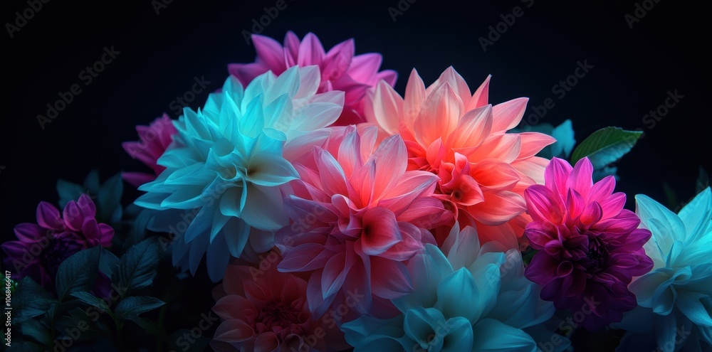 Vibrant garden of dahlias showcasing a stunning array of colors in full bloom. Vibrant garden of dahlias showcasing a stunning array of colors in full bloom.