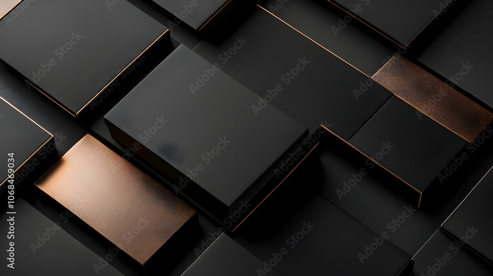 Premium product packaging background in matte black and bronze with sleek lines, enhancing modern luxury branding Premium product packaging background in matte black and bronze with sleek lines, enhancing modern luxury branding