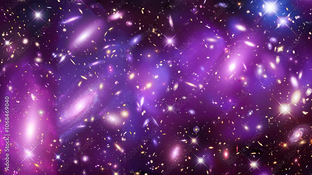 Fototapeta premium Amazing space background with bright shining stars and galaxies. This image can be used as a wallpaper or for any other creative purpose.