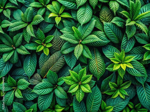 Wallpaper Mural Evergreen Seamless Pattern with Leaves - Aerial Drone Photography of Lush Green Foliage, Nature Background, Perfect for Textiles, Wallpapers, and Eco-Friendly Designs Torontodigital.ca
