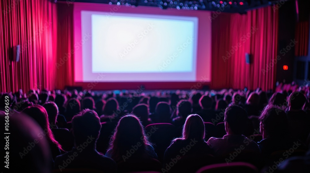 custom made wallpaper toronto digitalDarkened theater with audience watching large screen