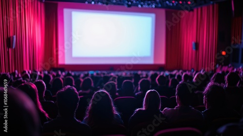 Wallpaper Mural Darkened theater with audience watching large screen Torontodigital.ca