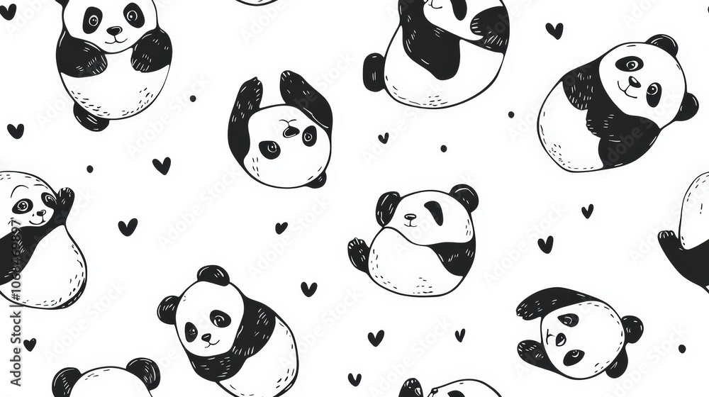 Obraz premium wild cute animal seamless pattern