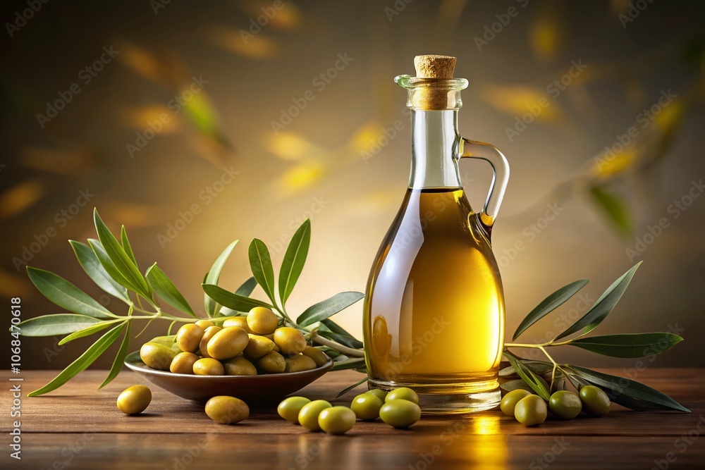 Exquisite Virgin Olive Oil Bottle with Clipping Path for Culinary and Health Concepts Exquisite Virgin Olive Oil Bottle with Clipping Path for Culinary and Health Concepts