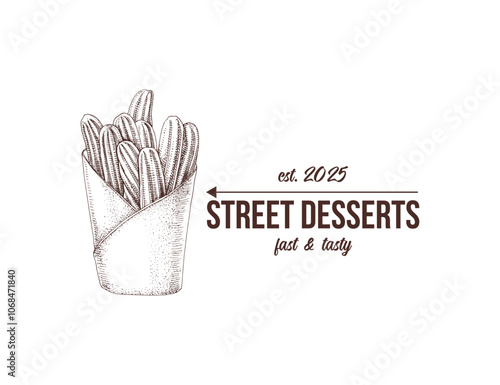 Street desserts premade logo with churros