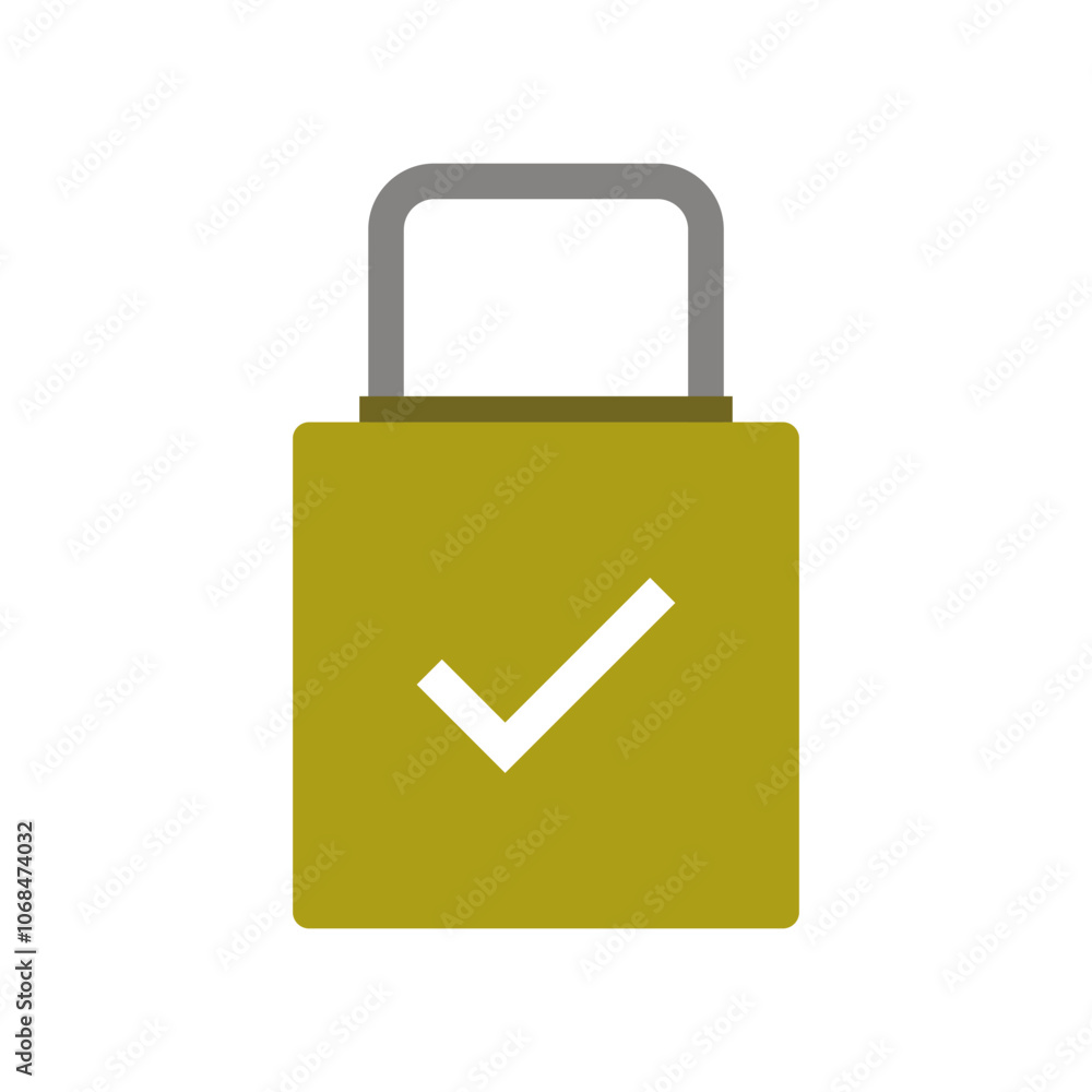 Padlock with check mark Padlock with check mark