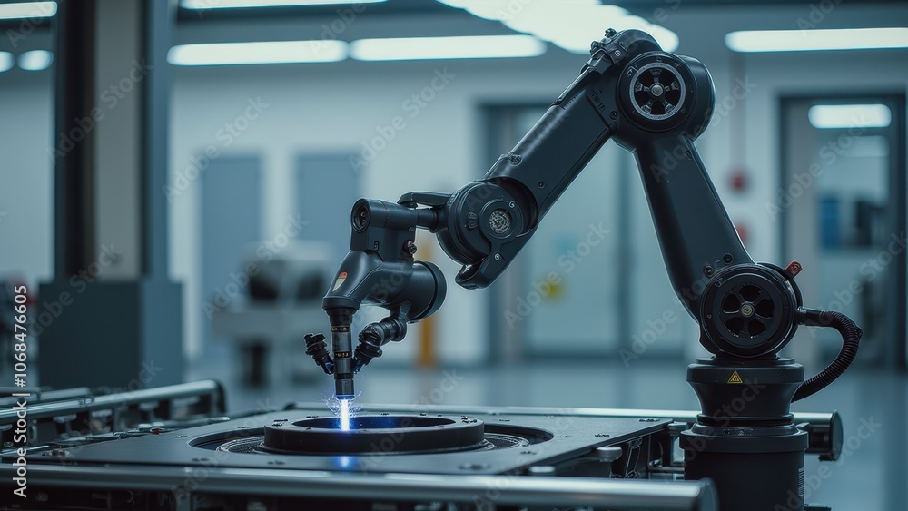 Precision Robotic Arm in High-Tech Environment Precision Robotic Arm in High-Tech Environment