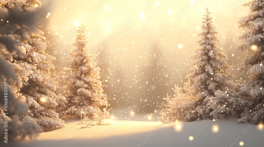 Serene Winter Wonderland with Soft Snowfall Serene Winter Wonderland with Soft Snowfall