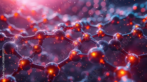 Carbon C creative depiction of carbon atoms forming various allotropes like graphite diamond Show the atomic structure with covalent bonds and visualize molecular orbitals photo