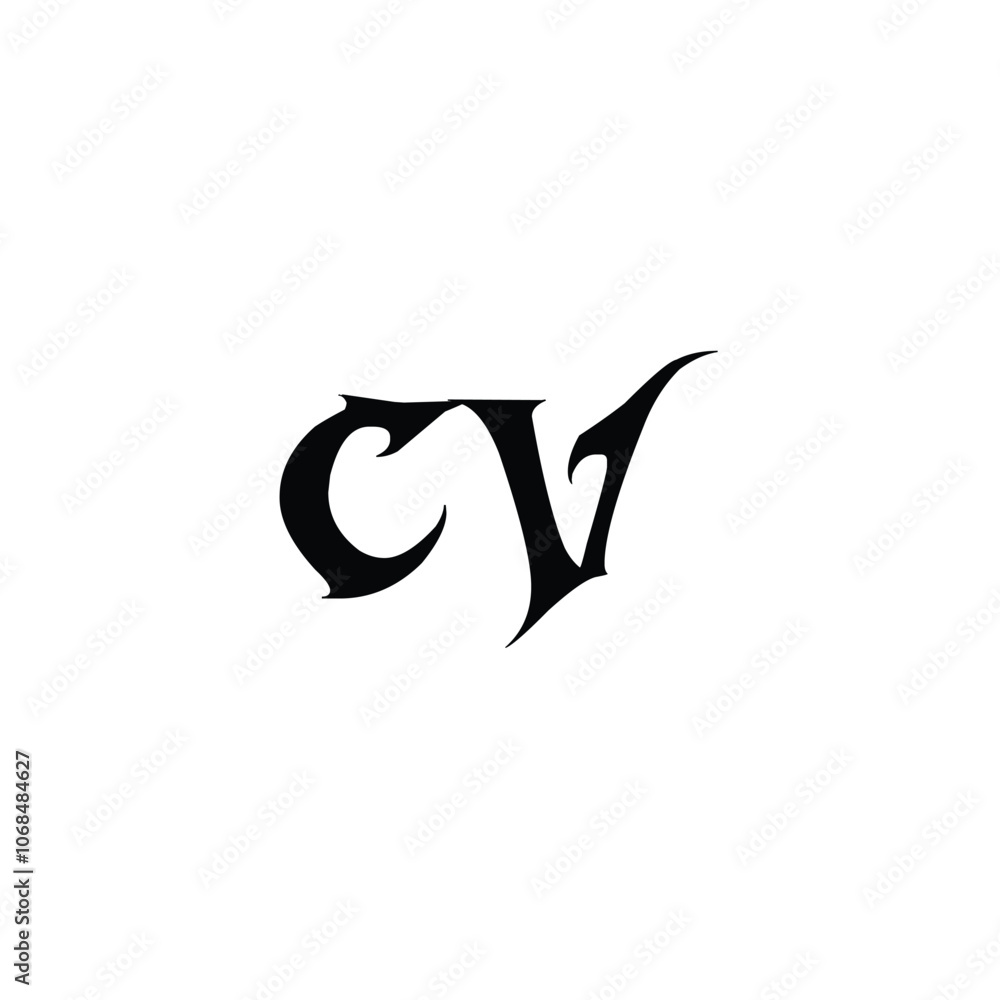 CV monogram logo design letter text name symbol monochrome logotype alphabet character simple logo CV monogram logo design letter text name symbol monochrome logotype alphabet character simple logo
