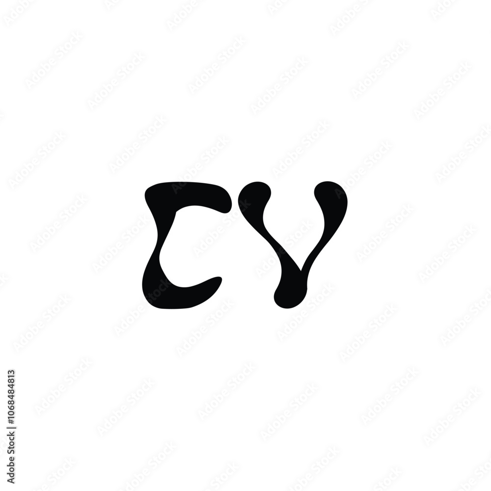 CV monogram logo design letter text name symbol monochrome logotype alphabet character simple logo CV monogram logo design letter text name symbol monochrome logotype alphabet character simple logo