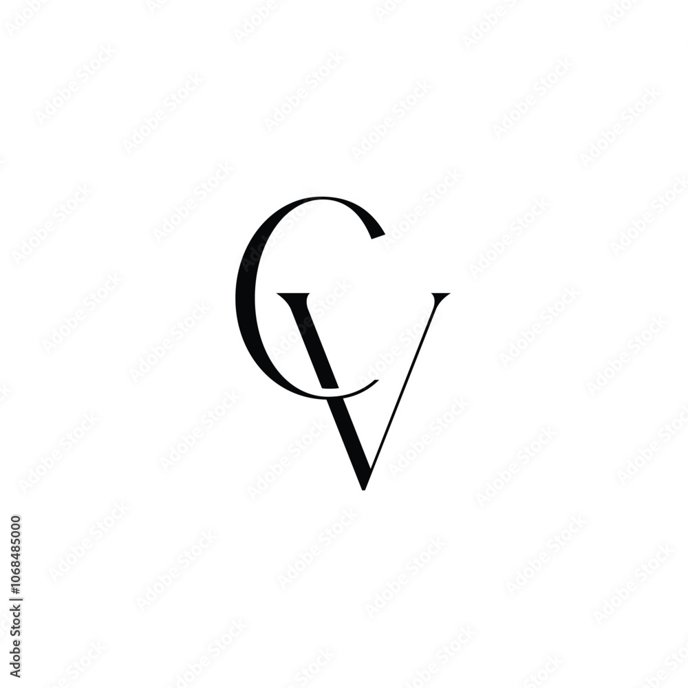 CV monogram logo design letter text name symbol monochrome logotype alphabet character simple logo CV monogram logo design letter text name symbol monochrome logotype alphabet character simple logo