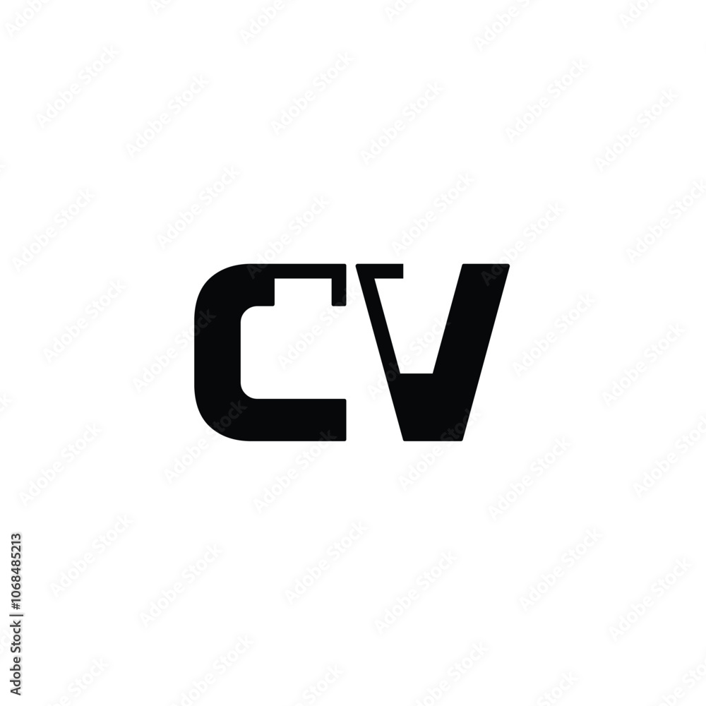 CV monogram logo design letter text name symbol monochrome logotype alphabet character simple logo CV monogram logo design letter text name symbol monochrome logotype alphabet character simple logo