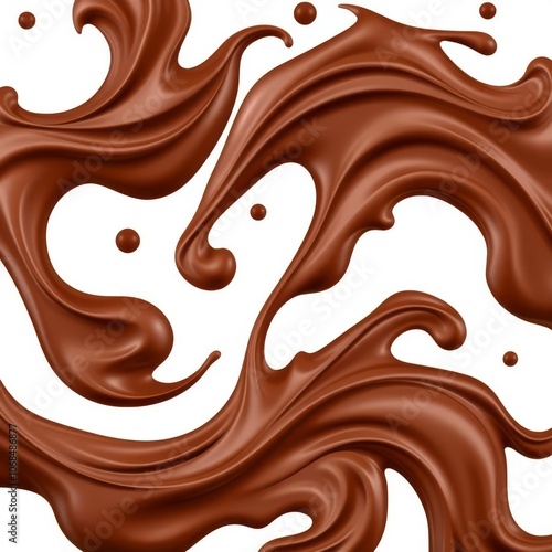 Swirling patterns formed by melting chocolate liquid isolated on transparent background cutout png decoration png Illustration 