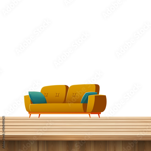 cartoon-couches-sofas-furniture-isolated-set5 photo