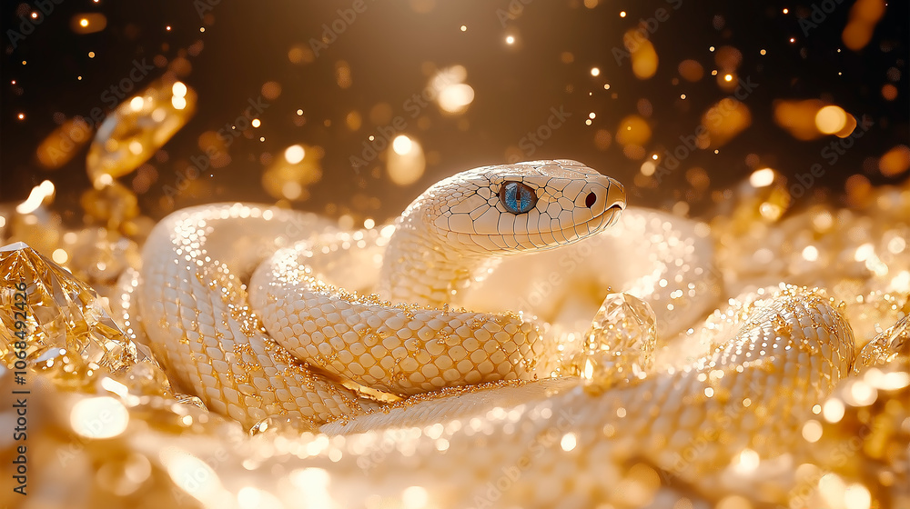 Happy new year with a snake in 2025, illustration Happy new year with a snake in 2025, illustration