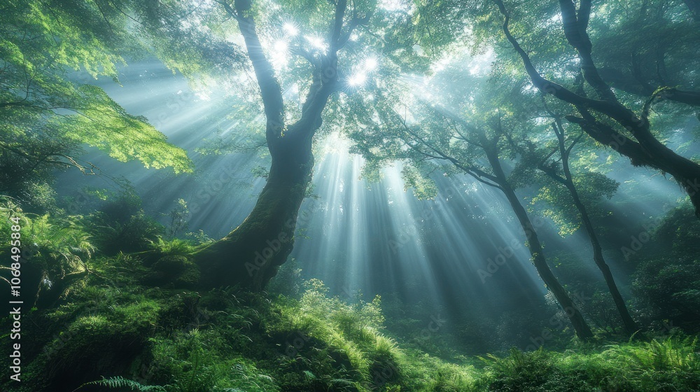 Sunbeams Through the Forest Canopy Sunbeams Through the Forest Canopy