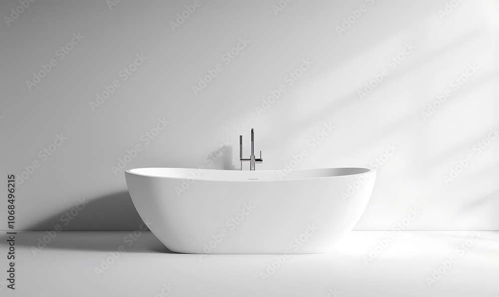White modern bath isolated on white background White modern bath isolated on white background