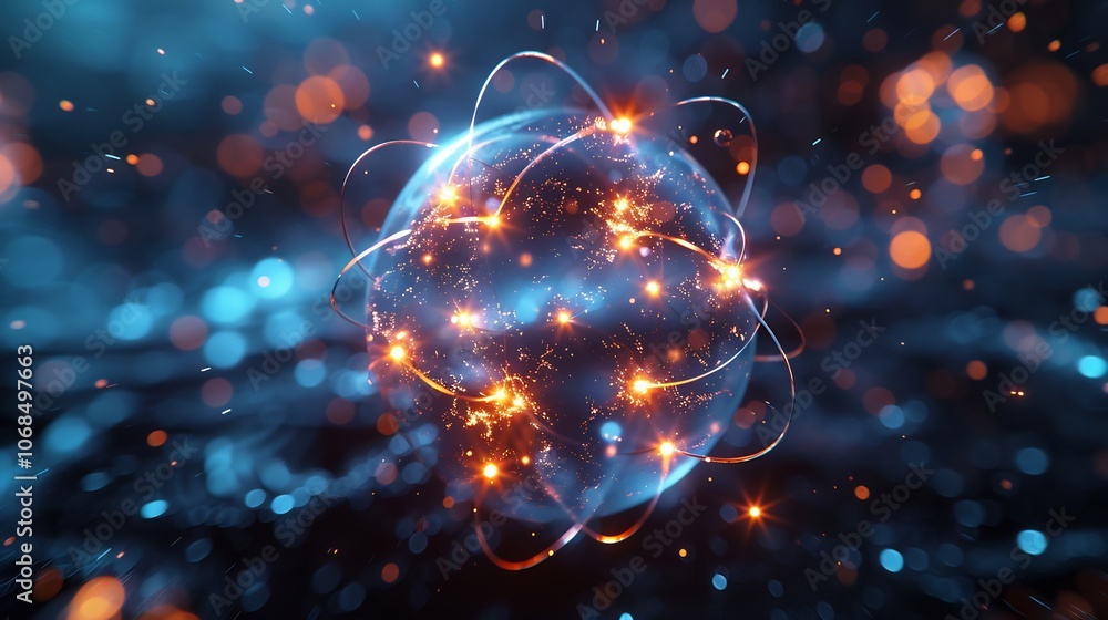 Krypton atom complete octet illustrating noble gas stability and role in lighting and photography for versatile technological application Krypton atom complete octet illustrating noble gas stability and role in lighting and photography for versatile technological application