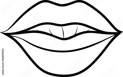 female lip outline vector vector illustration line art