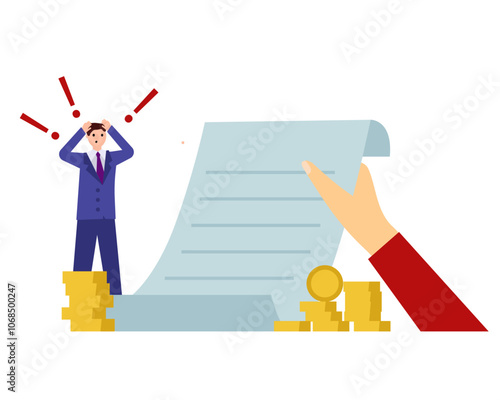 Fine, penalty. Vector simple color flat illustration. 